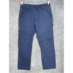 CAT Caterpillar Double Knee Carpenter Pants Mens Size 32x32 Blue Stretch Pockets